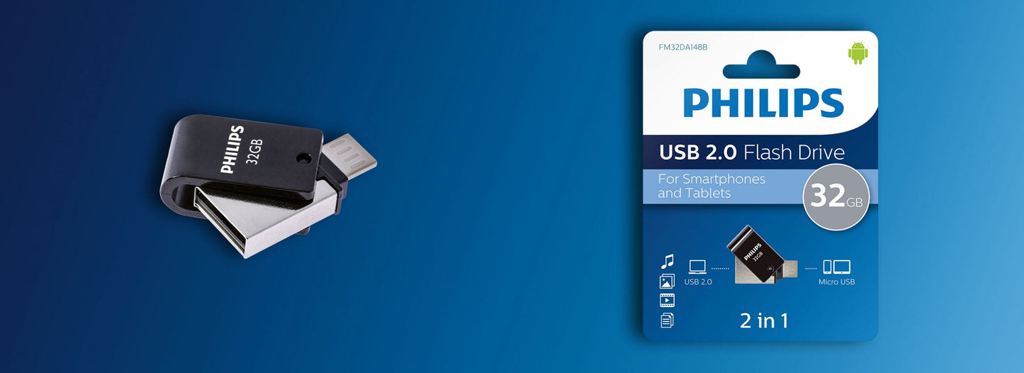 Philips FM32DA148B - 2in1 USB 2.0/USB Micro B 32GB