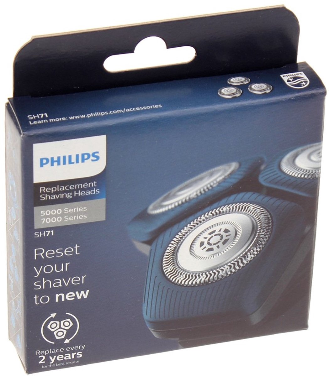 Philips SH71/50 Shaver Series 7000/5000 Vervangende Scheerhoofden 3 Stuks Zilver