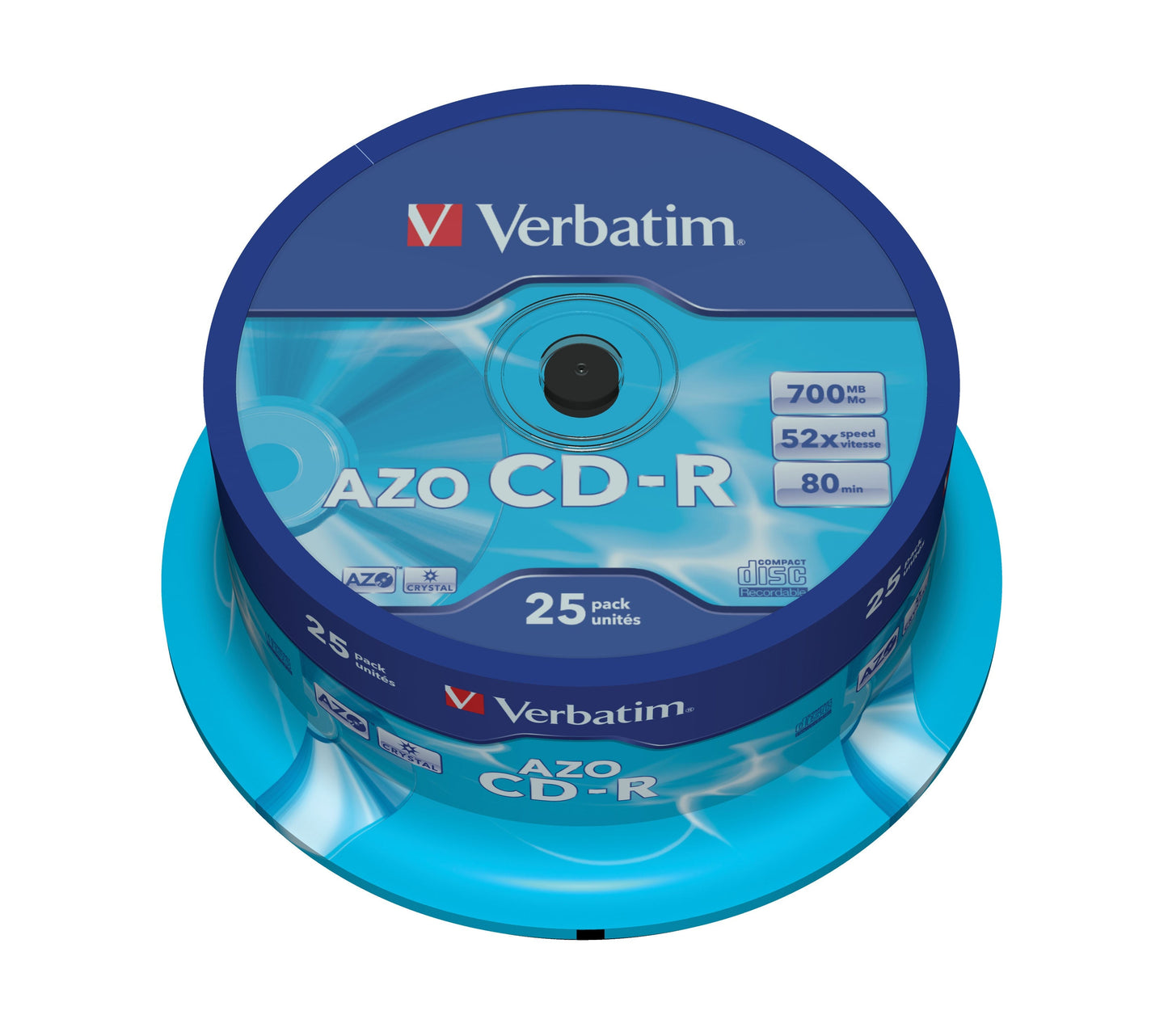 1x25 Verbatim Data Life Plus CD-R 80, 52x Speed, cake box