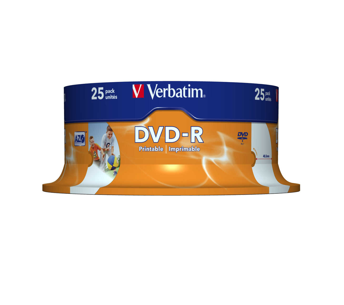 1x25 Verbatim DVD-R 4,7GB 16x Speed, wide printable