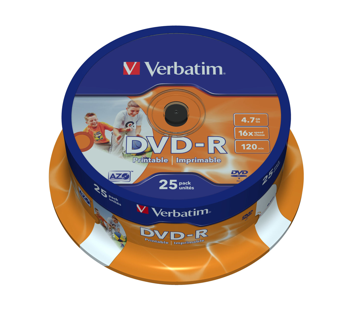1x25 Verbatim DVD-R 4,7GB 16x Speed, wide printable