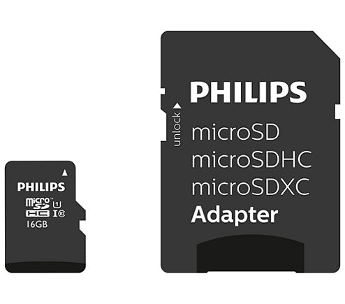 Philips FM16MP45B - Micro SDHC kaart 16GB incl. adapter - Class 10 - UHS-I U1