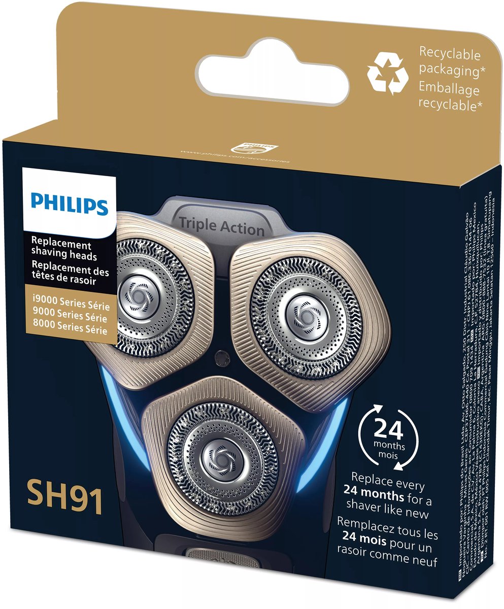 Philips SH91/50 Shaver Series 9000/SP900 Vervangende Scheerhoofden 3 Stuks