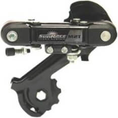 Achterderailleur 6/7-speed Sunrace RDM2Tmet lange kooi - directe montage (oog) - zwart
