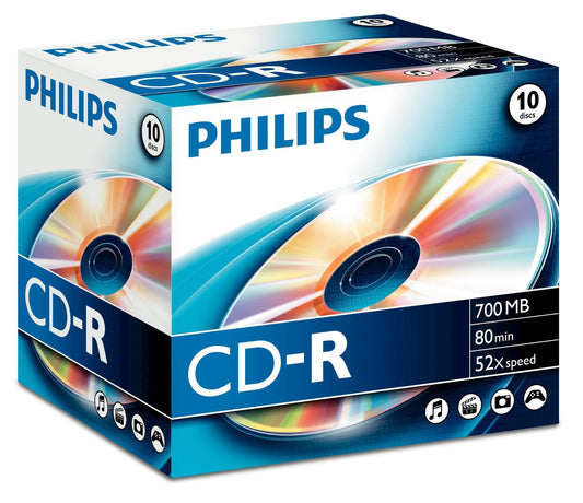1x10 Philips CD-R 80Min 700MB 52x JC