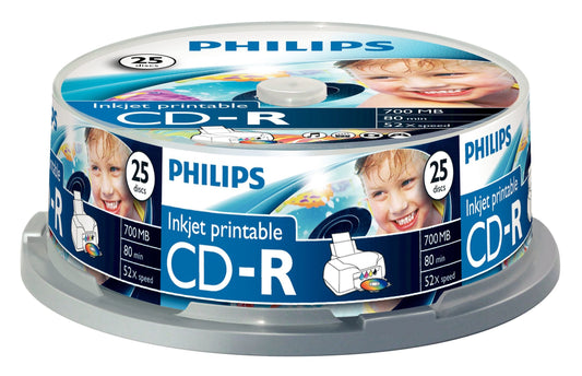 1x25 Philips CD-R 80Min 700MB 52x IW SP